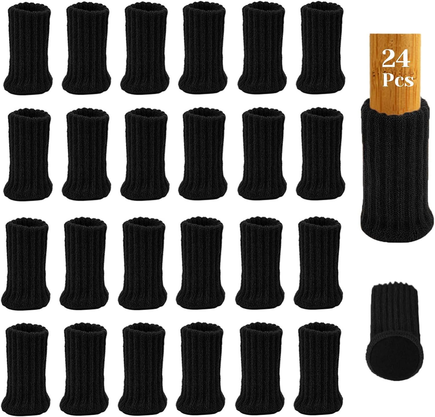 Stuhlsocke 24 Stück Stuhlsocken, Elastisch Möbelsocken Gestrickte