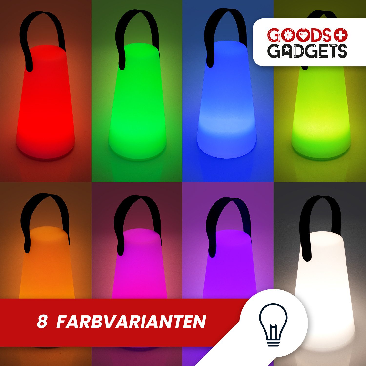 Goods+Gadgets LED Tischleuchte Outdoor Akku Lampe kabellos, LED fest integr günstig online kaufen