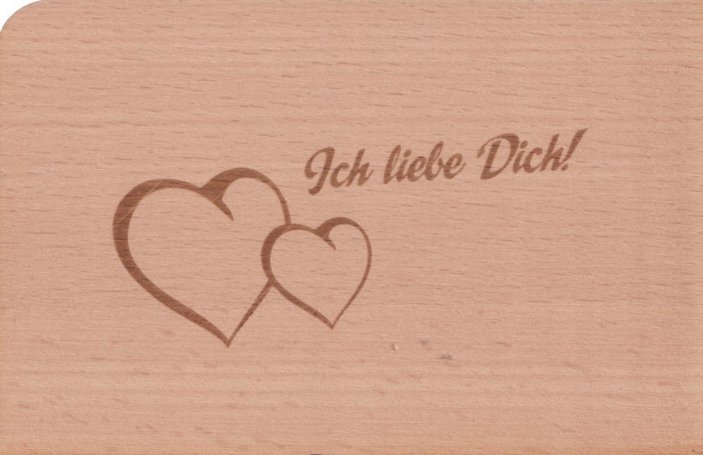 postkarten-universum.de Postkarte Holzpostkarten-Set "Ich liebe Dich!"