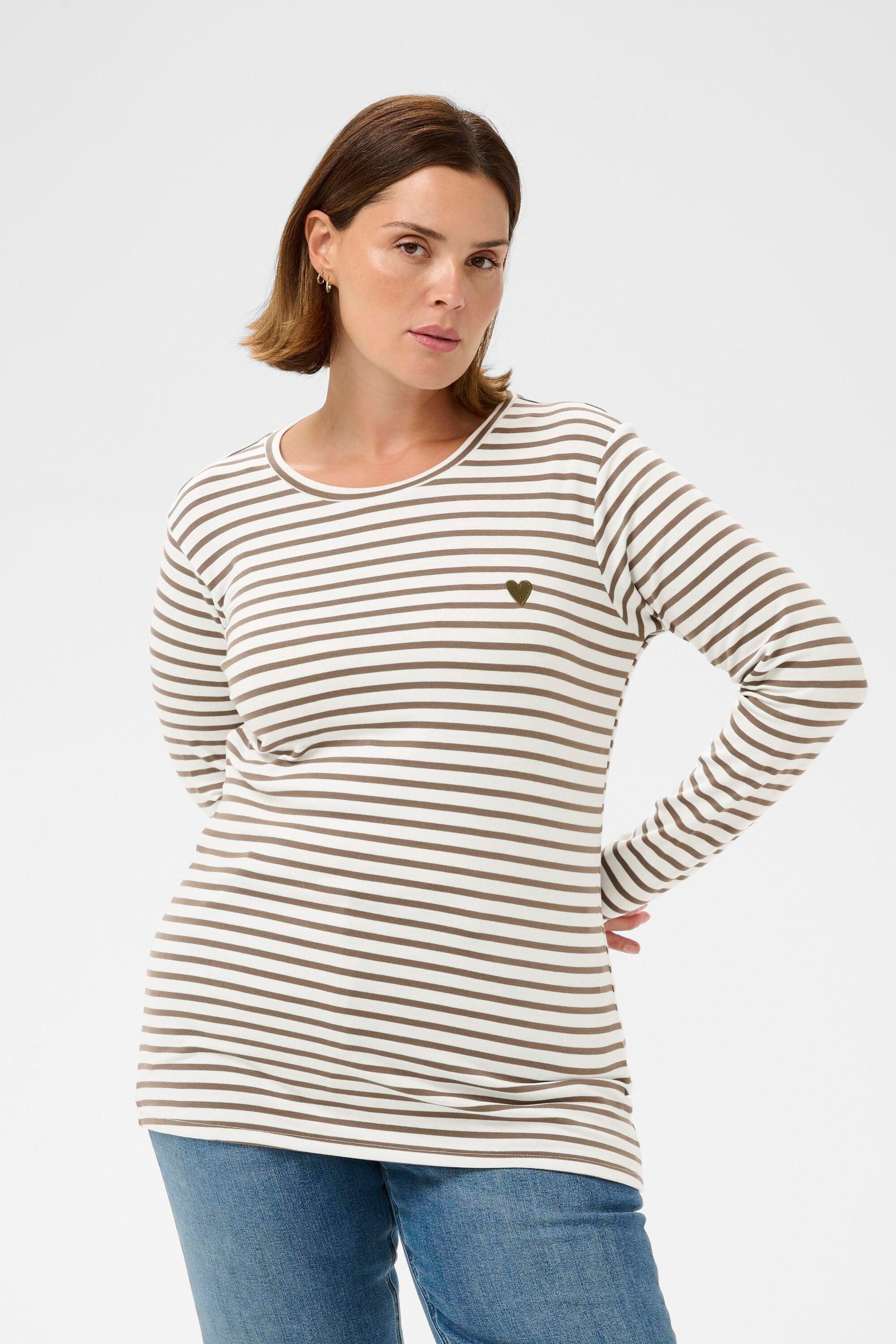 KAFFE Curve Langarmbluse Langarm-Shirt KClia Große Größen