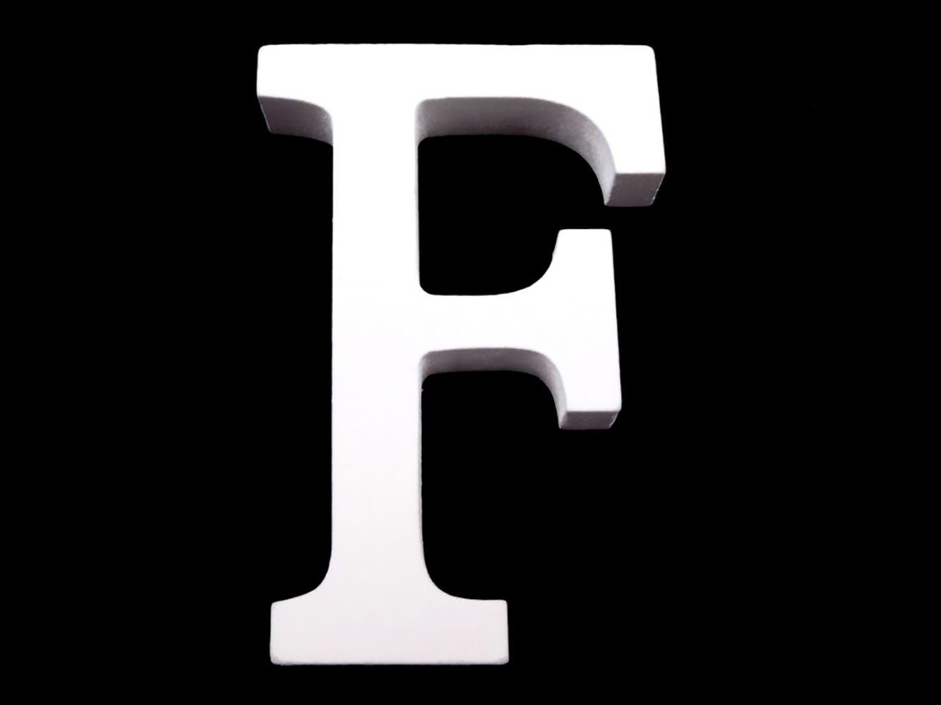 maDDma Deko-Buchstaben 3D Holzbuchstabe 8 cm, weiß, Einzelbuchstabe "F". € 2,24, (€ 2,24 pro 1 Stk).