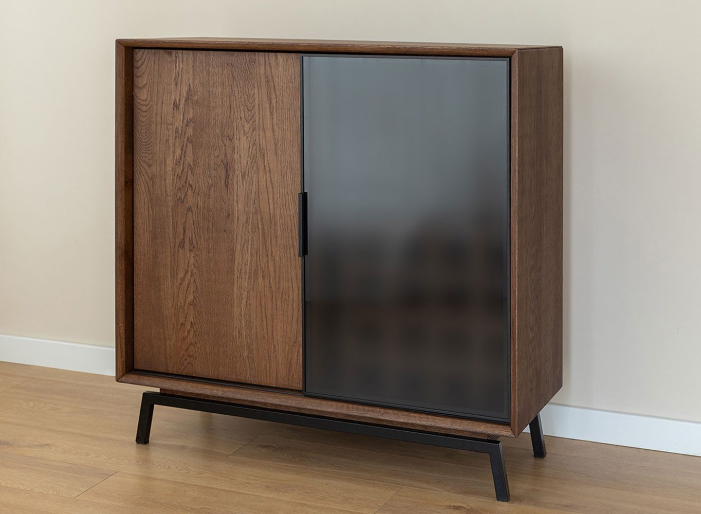 Feldmann-Wohnen Flaschenregal Modern Loft, 2-türige, mit Weinregal 1-tlg., 101x45x101cm 2-türig Eiche Tabak