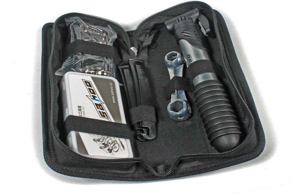 Yudu Fahrradwerkzeugset Fahrrad Reparatur Werkzeug Set Notfallwerkzeug Fahrradpumpe Tasche