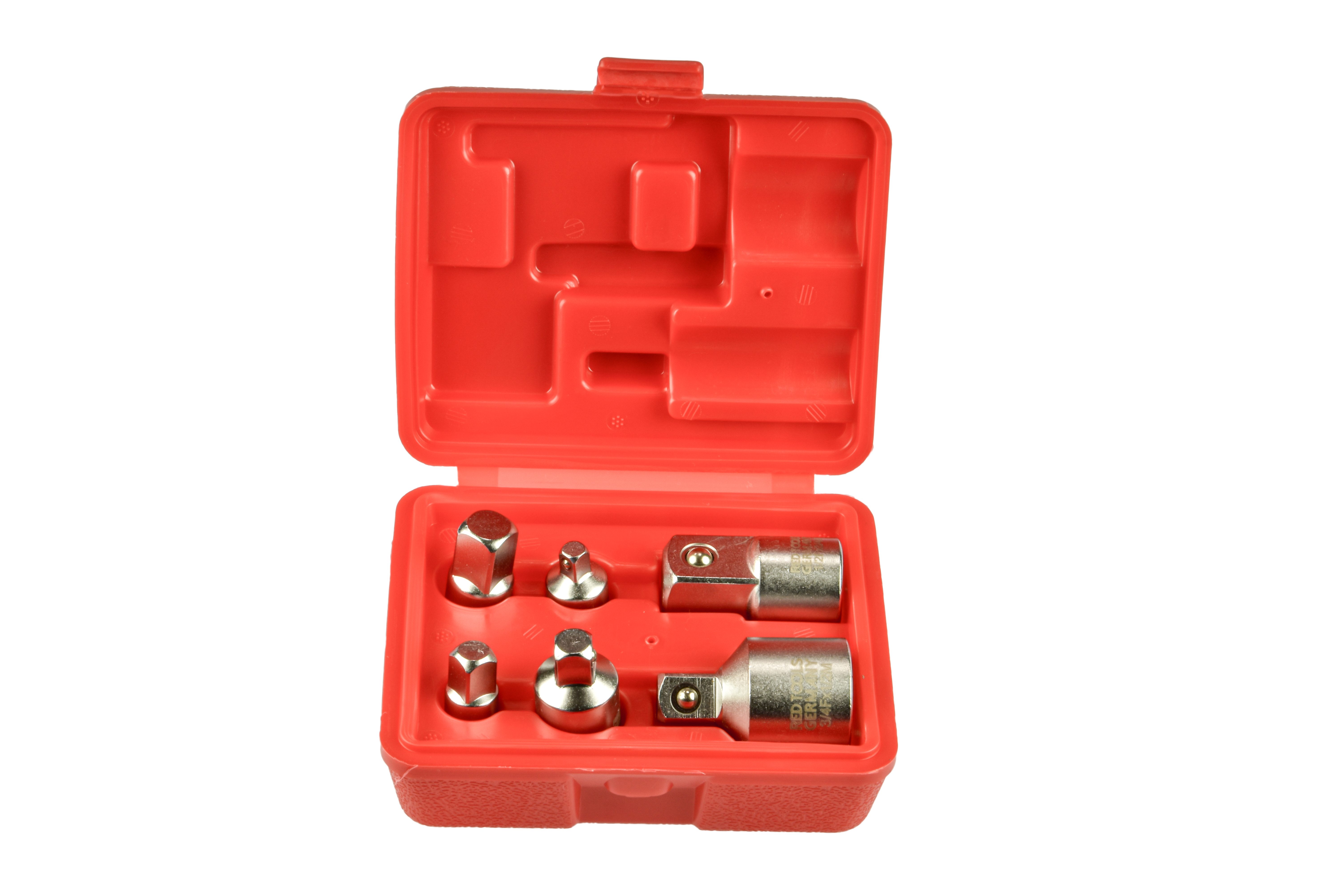 Red Tools Stecknuss Red Tools - Stecknuss-Adapter für Ratschen-6-teilig im Koffer, 7-St.