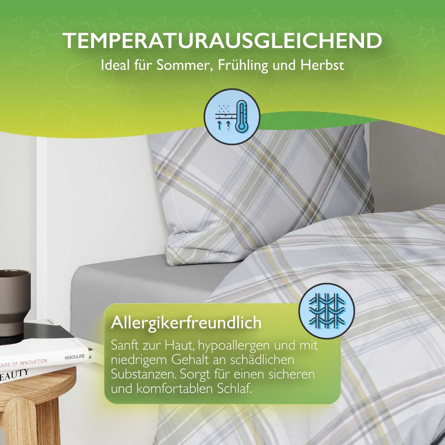 etérea Himmlische Qualität Bettwäsche etérea Renforcé Baumwoll Bettwäsche Square Braun, Renforcé, 2 teilig