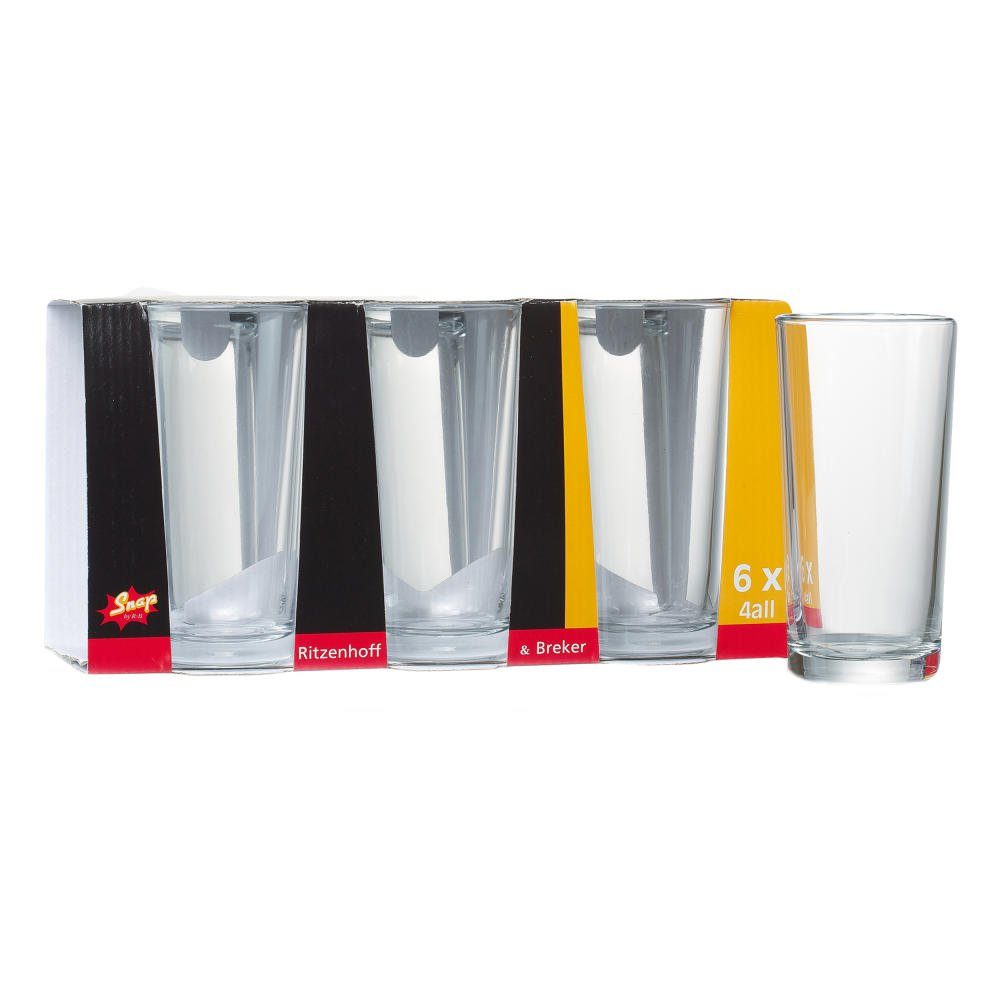 Ritzenhoff & Breker Longdrinkglas Mambo 4-delig, 400 ml (set, 4-delig