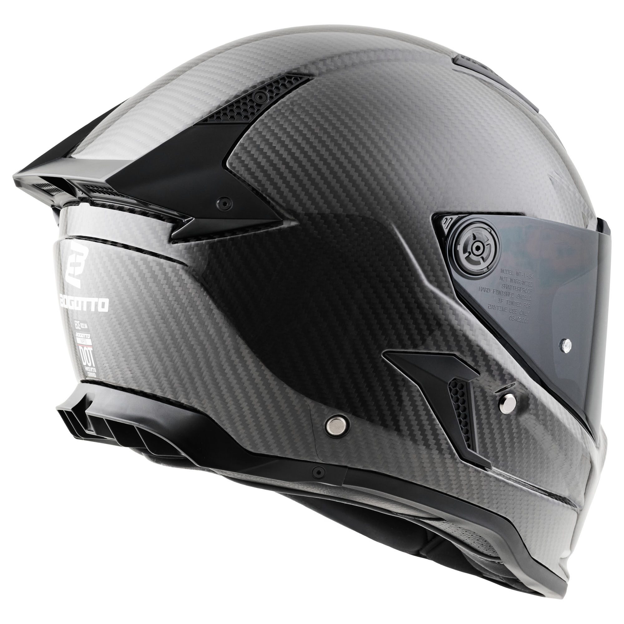 Bogotto Motorradhelm Rapto Carbon Helm, vorbereitet für Kommunikationssystem,geeignet für Brillenträger,v