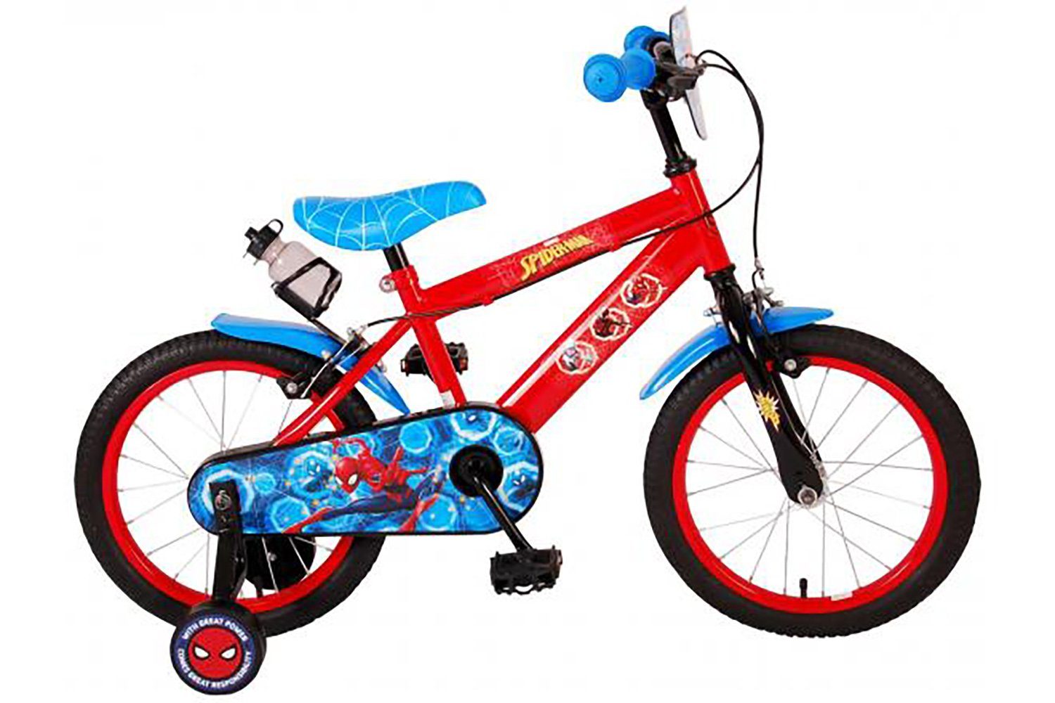 1 Stützräder (Jungs Fahrrad Zoll TPFSports Rutschfeste Gang, 10 Laufrad Sicherheitsgriffe), Kinderfahrrad Zoll, Jungen 10 Kinder Spiderman - Disney Kinderrad Fahrrad mit