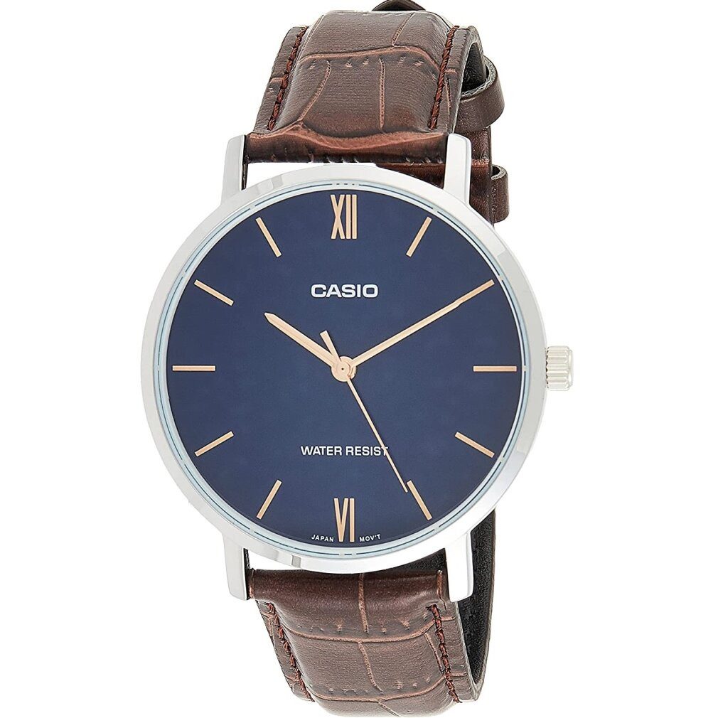 CASIO Luxusuhr Herrenuhr MTP-VT01L-2BUDF Schwarz (40 mm)