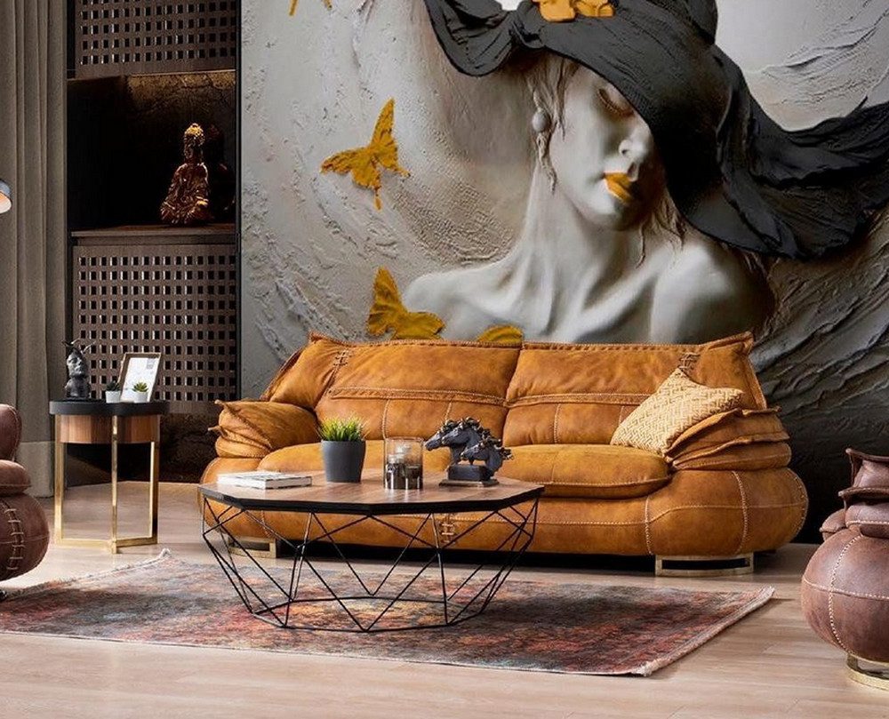 Xlmoebel Sofa Sofa Neue hochwertiger 3 Sitzer Western im amerikanischen Luxusstil, 3 Sitzer, Sofa Neue hochwertiger 3 Sitzer Western im amerikanischen Luxusstil