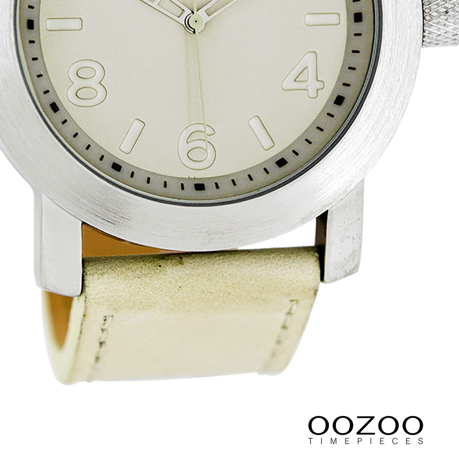 OOZOO Quarzuhr Oozoo Damen Armbanduhr blau Analog, (Analoguhr), Damenuhr rund, groß (ca. 44mm) Lederarmband, Fashion-Style