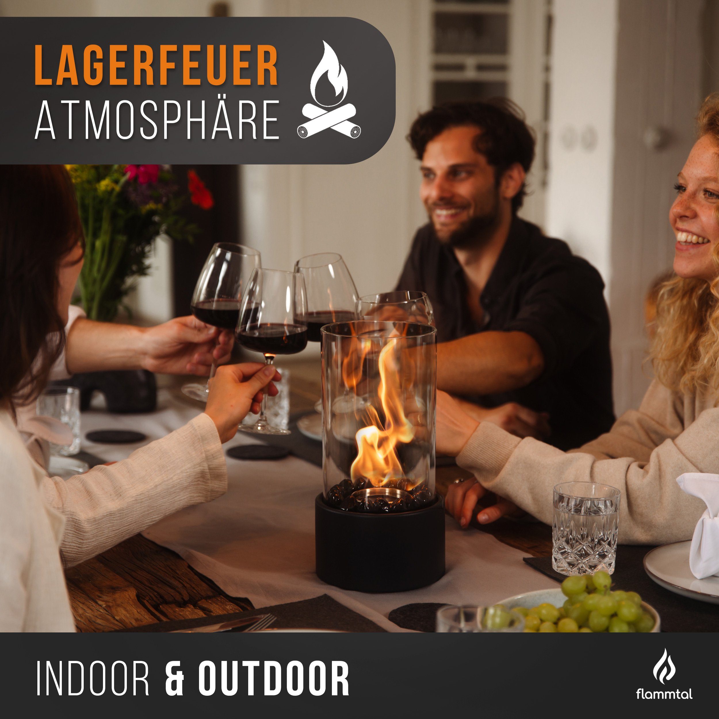 mit Indoor Echtfeuer-Dekokamin Brennkammern), Bioethanol (Bioethanol Tischkamin Outdoor, [Das Tischkamin Tischkamin für Bioethanol 2 Kamin Original] flammtal &