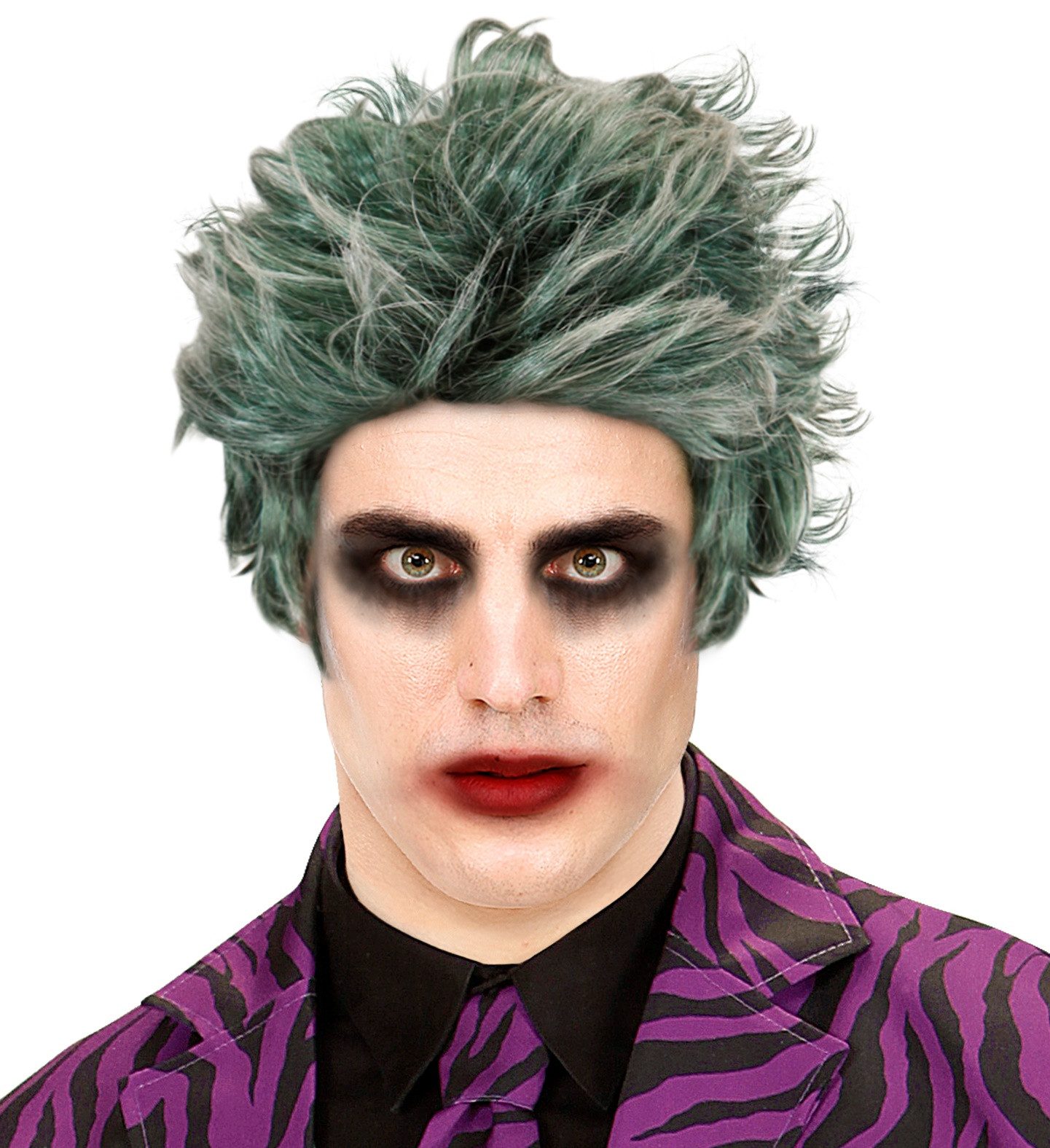 Widmann S.r.l. Kostüm-Perücke Herren Perücke 'Böser Clown' in Polybag, Grün