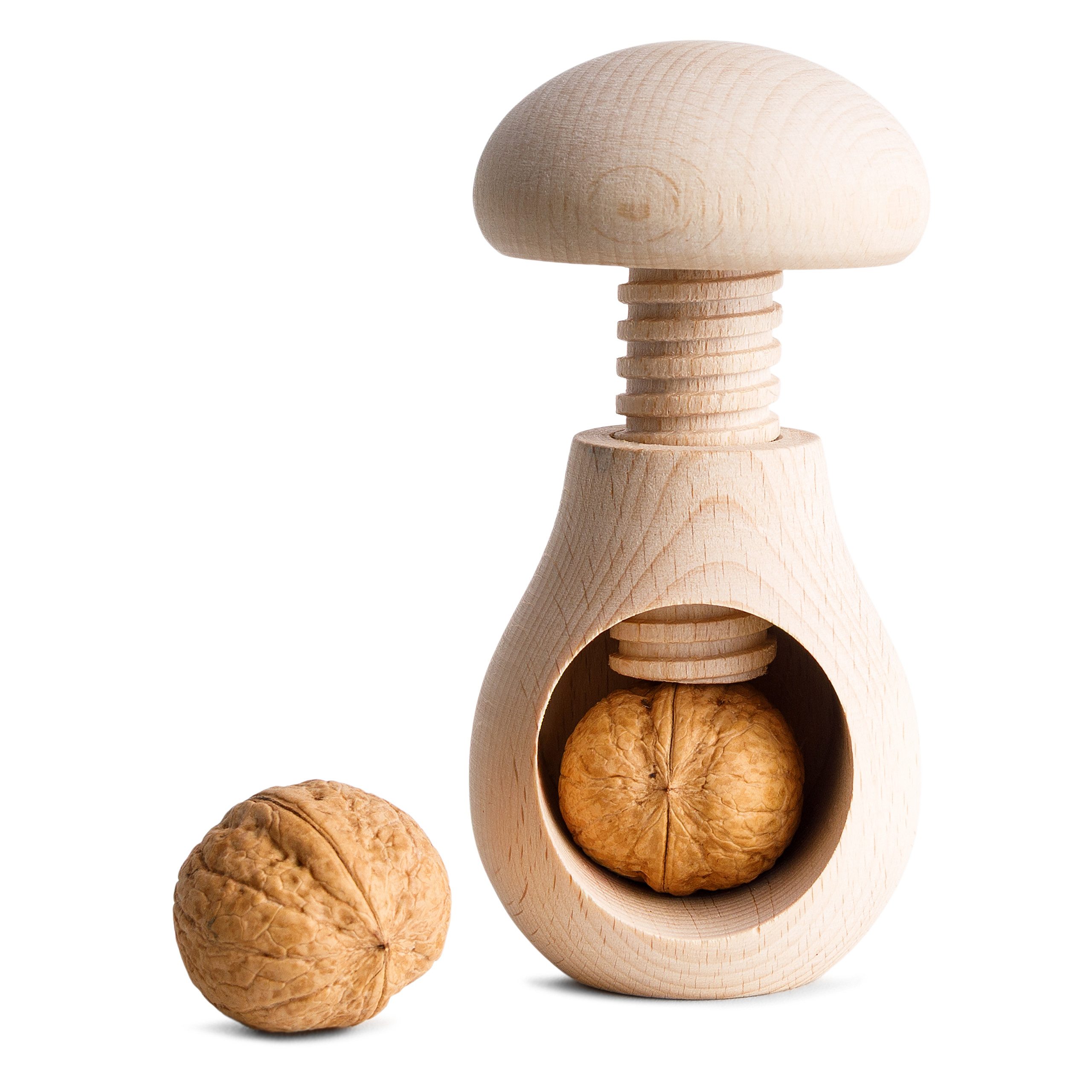 Creative Home Nussknacker Fliegenpilz Form 10 x 6 cm mit Schraubmechanismus, rot-weiße Kappe