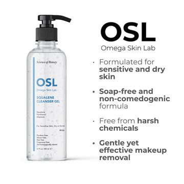 OSL Omega Skin Lab Gesichtsöl OSL Squalen-Reinigungsgel 200 ml – freundliche Lösung für empfindliche
