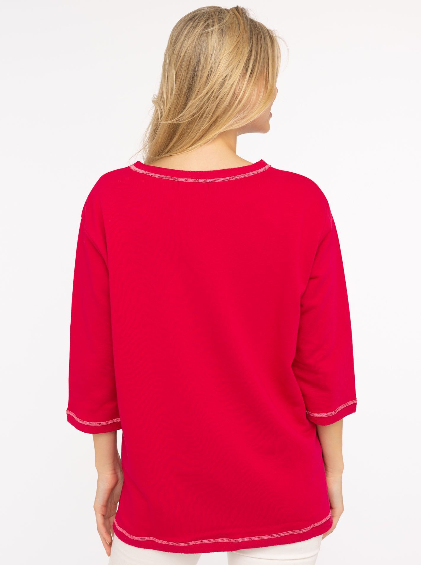 Zwillingsherz Langarmshirt "Good Days" mit auffälliger, gestickter Neon Schrift, ausgefransten Kanten