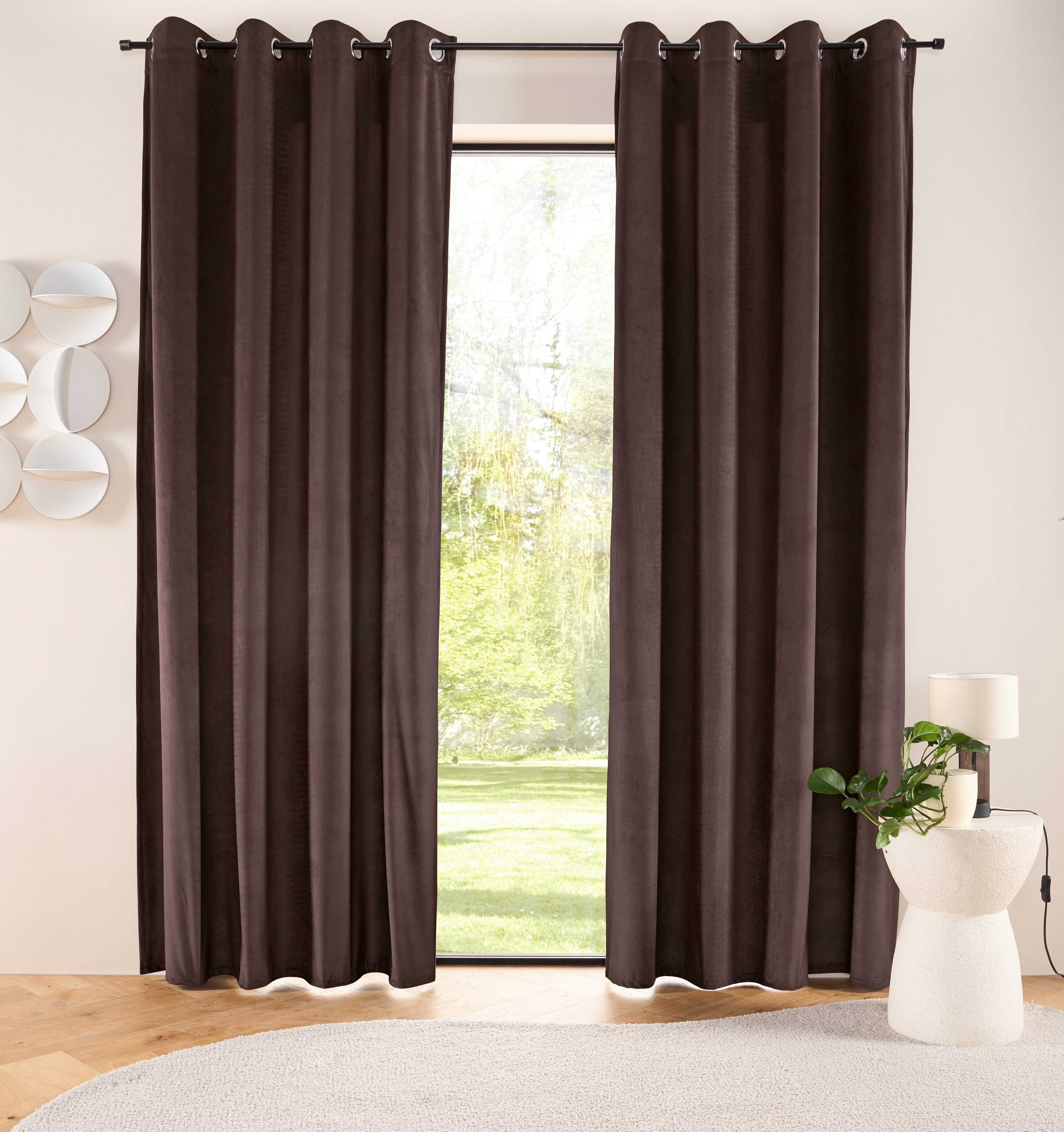 LeGer Home by Lena Gercke Gardine LADINA (1 St), Ösen, blickdicht, Polyester, blickdichter Vorhang, Samt Vorhang - Premium
