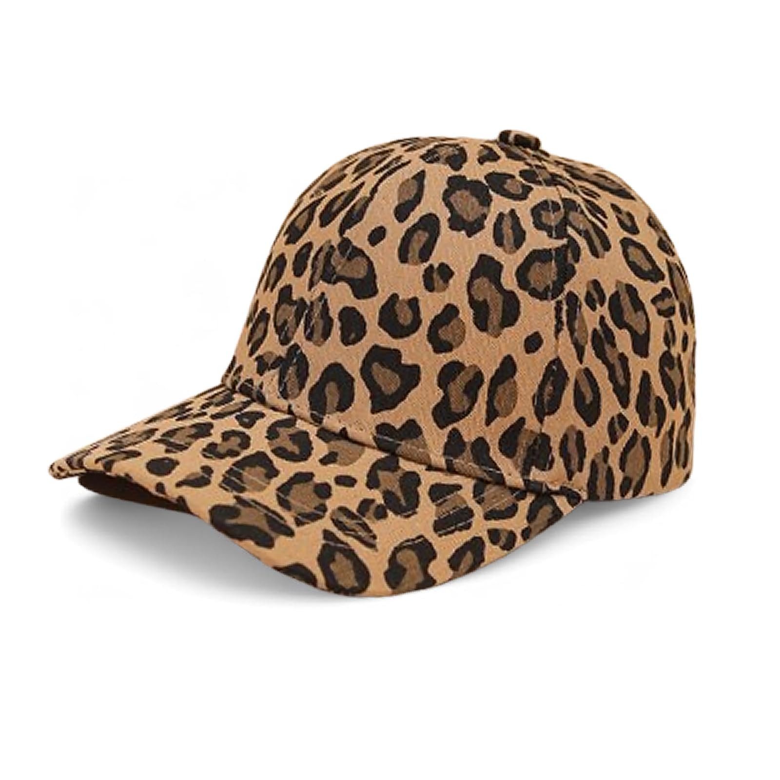 Zaewry Baseball Cap Damen Cap, Baseballkappe mit Leopardenmuster, Damen Verstellbar Cappy, Atmungsaktiv Einheitsgröße Baseball