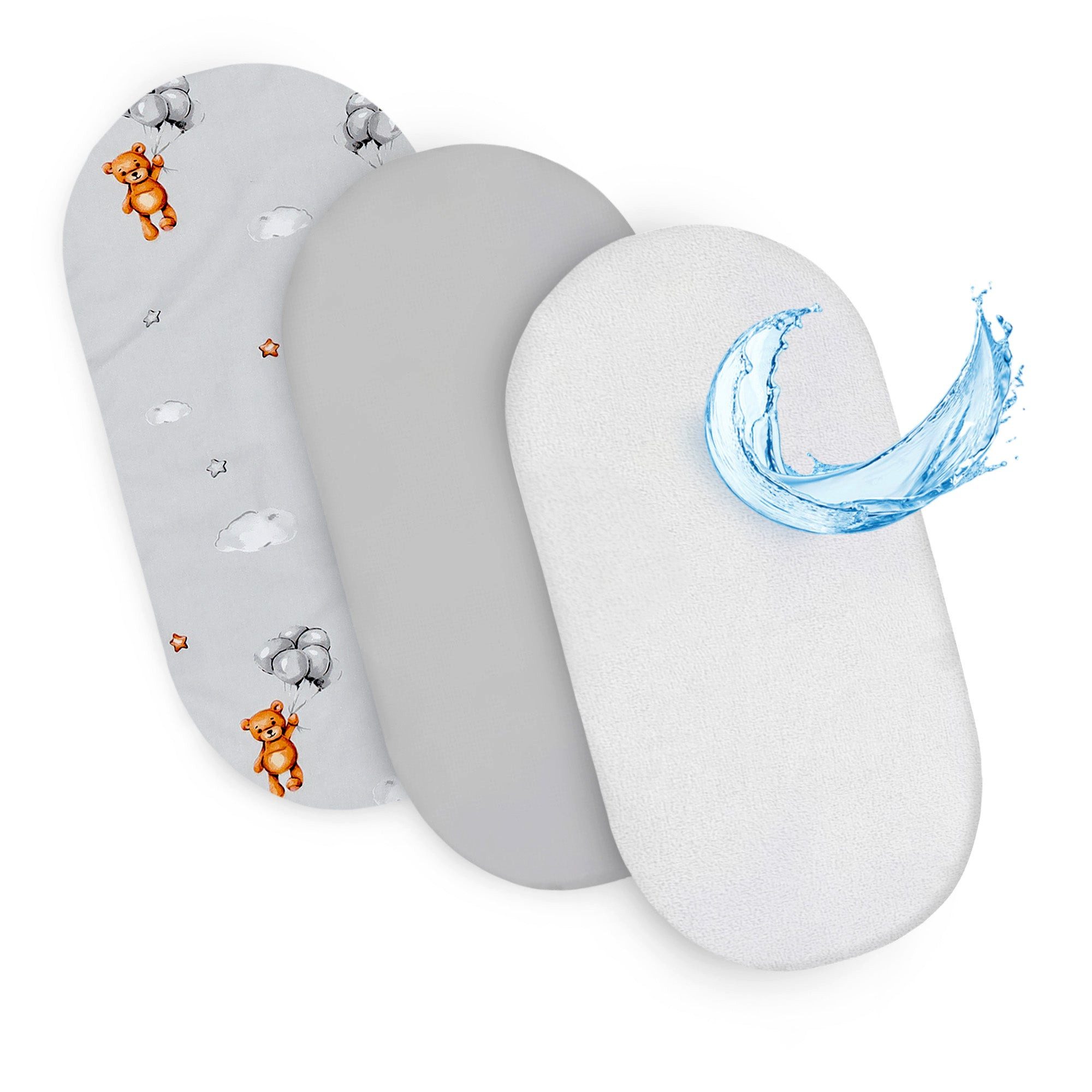 Totsy Baby Spannbettlaken Spannbettlaken Kinderwagen Set 75x35 cm 3er günstig online kaufen