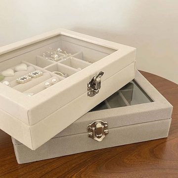 FIDDY Schmuckkassette Aufbewahrungsbox für Damenschmuck für Halsketten, Ringe und Ohrringe (1 St)