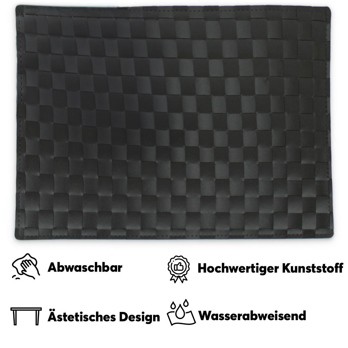 matches21 HOME & HOBBY Platzset Tischsets MODERN 4er Set Weiß als Tischuntersetzer, (4-St), Abwaschbare Platzsets als Tischunterlagen für Ess-Tisch Tisch-Deko