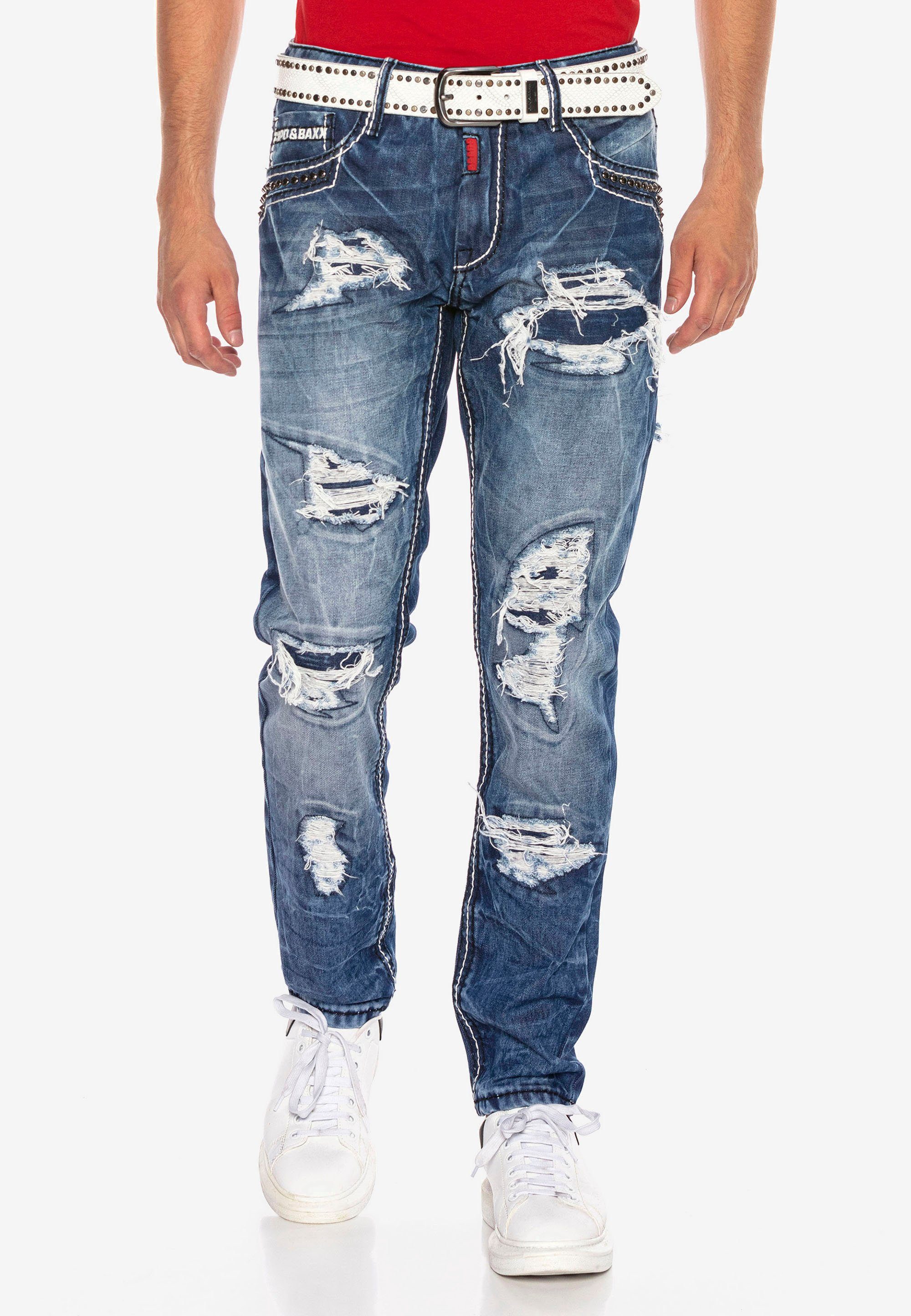 Cipo & Baxx Bequeme Jeans im angesagten Destroyed-Look | Jeans