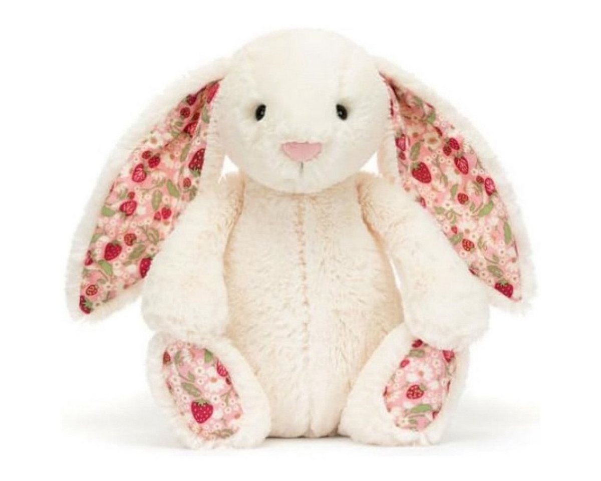 Kraftverdia Plüschfigur Plüschhase 28cm – Kawaii Kuscheltier Hase mit Blumenohren