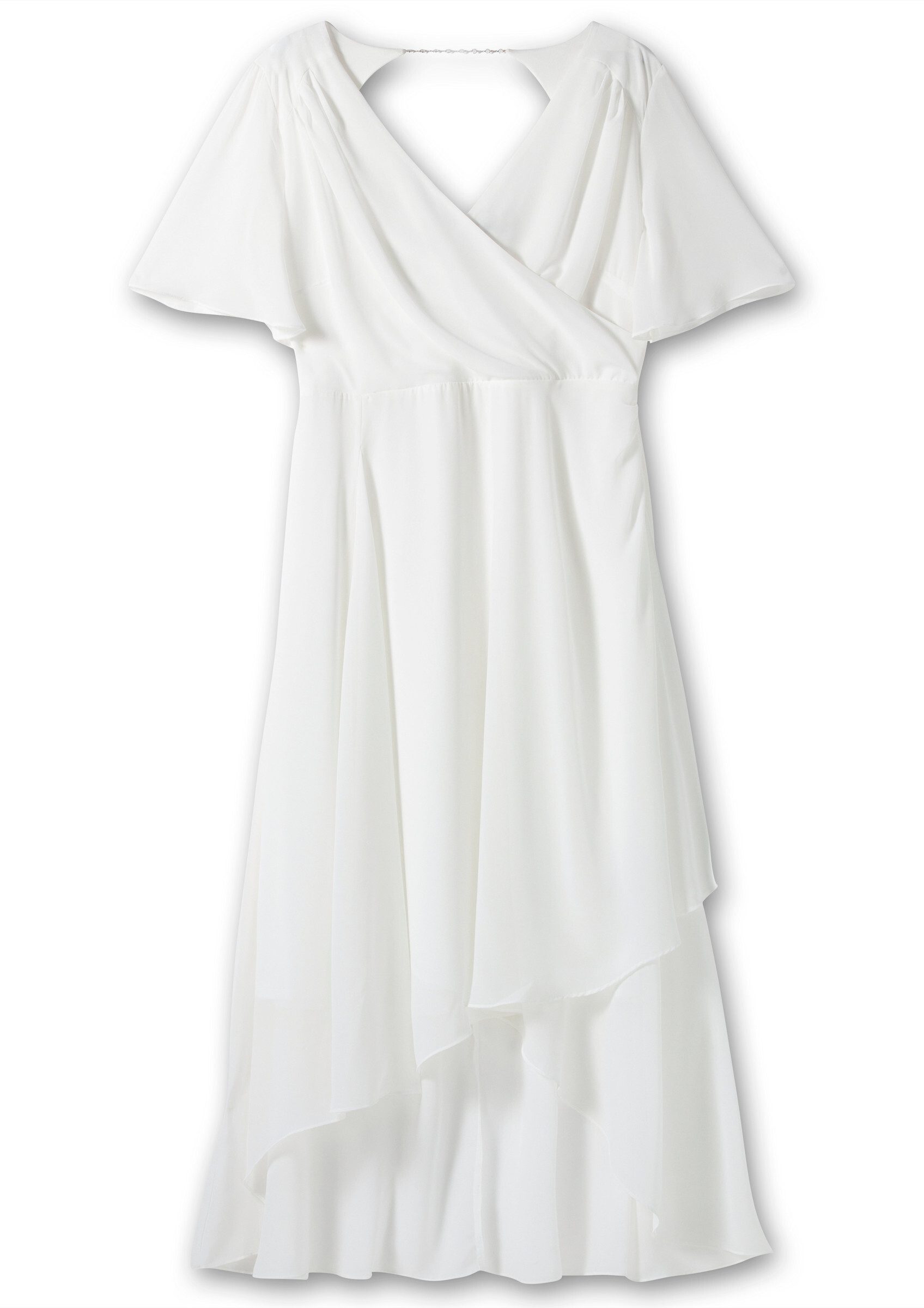 Sheego Etuikleid Chiffonkleid Kurzarm im Lagenlook, mit Unterkleid