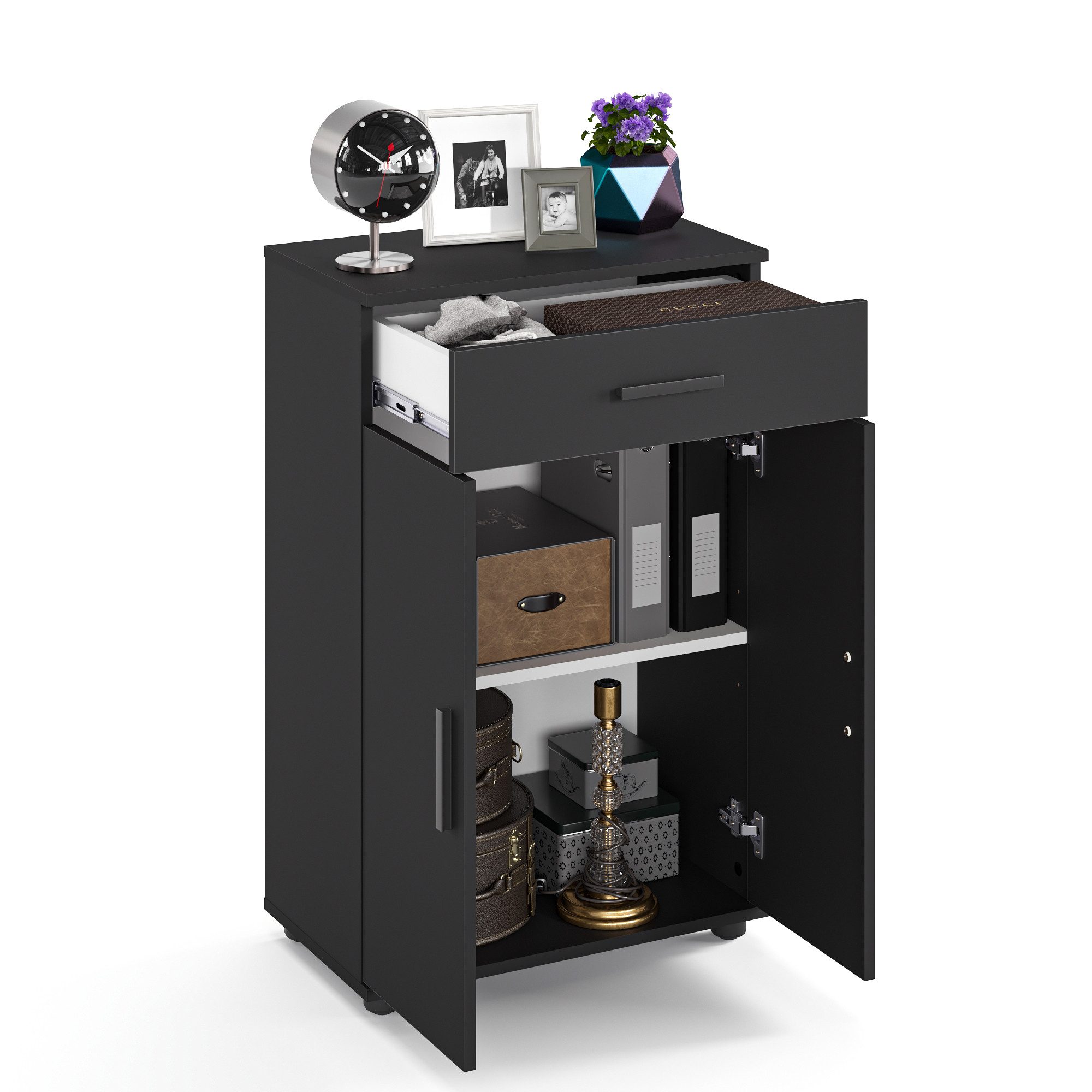 KOMTO Kommode Porto 90 Komodenschrank für Schlafzimmer, Schrank mit Türen für Flur, Schlafzimmer, Wohnzimmer 90 х 34 х 60 cm