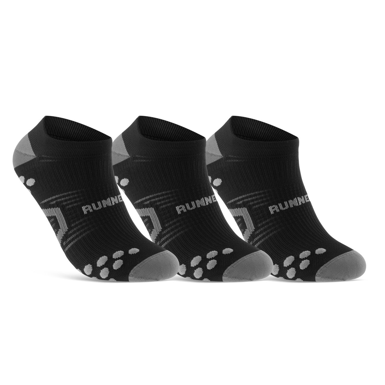 Sportsocken (3xSchwarz, low & Cut sockenkauf24 Atmungsaktive Socks Damen kurz WP für Running 43-46) Herren 3-Paar, 50203P Laufsocken Laufsocken