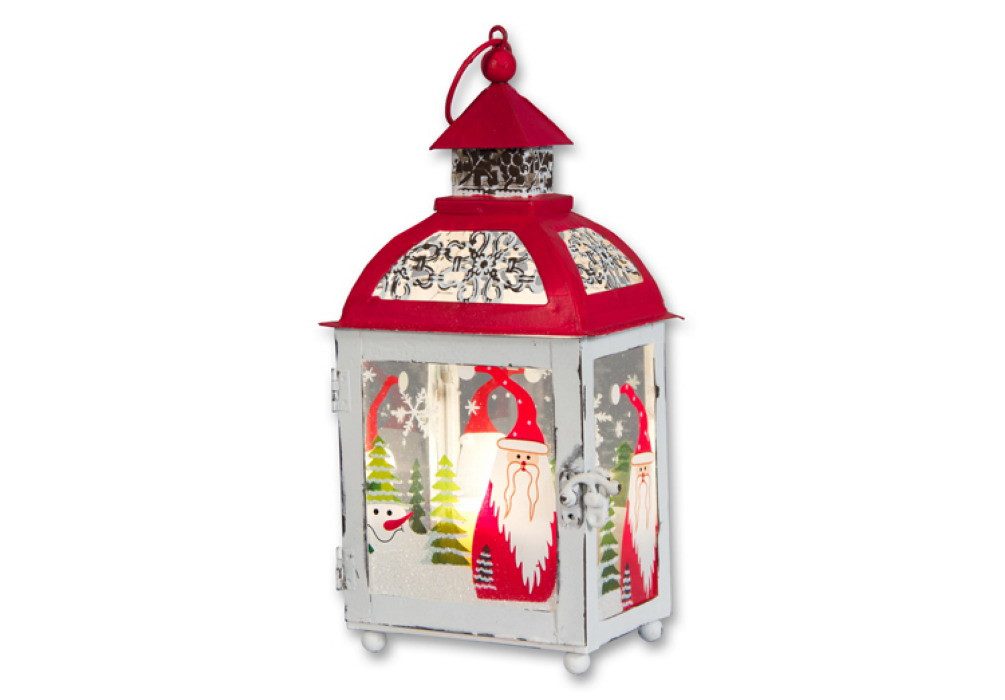 Kaufhaus le petit Kerzenlaterne Laterne Metall Windlicht Teelichthalter Kerzenständer Weihnachtsmann, Aus Metall und Glas, individuell einsetzbar, dekorativ