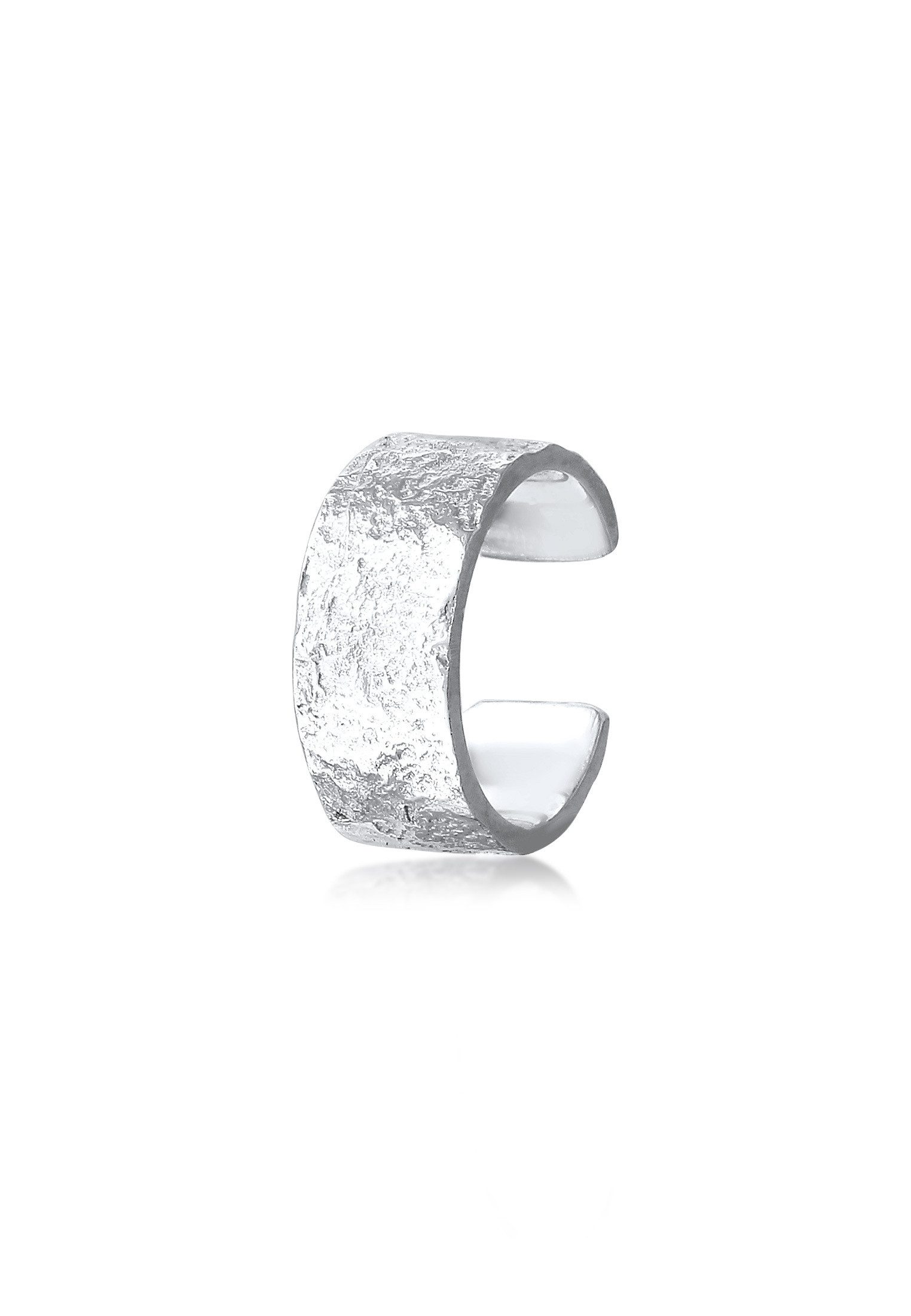 Ohrklemme Earcuff Gehämmert Single 925 Sterling Silber