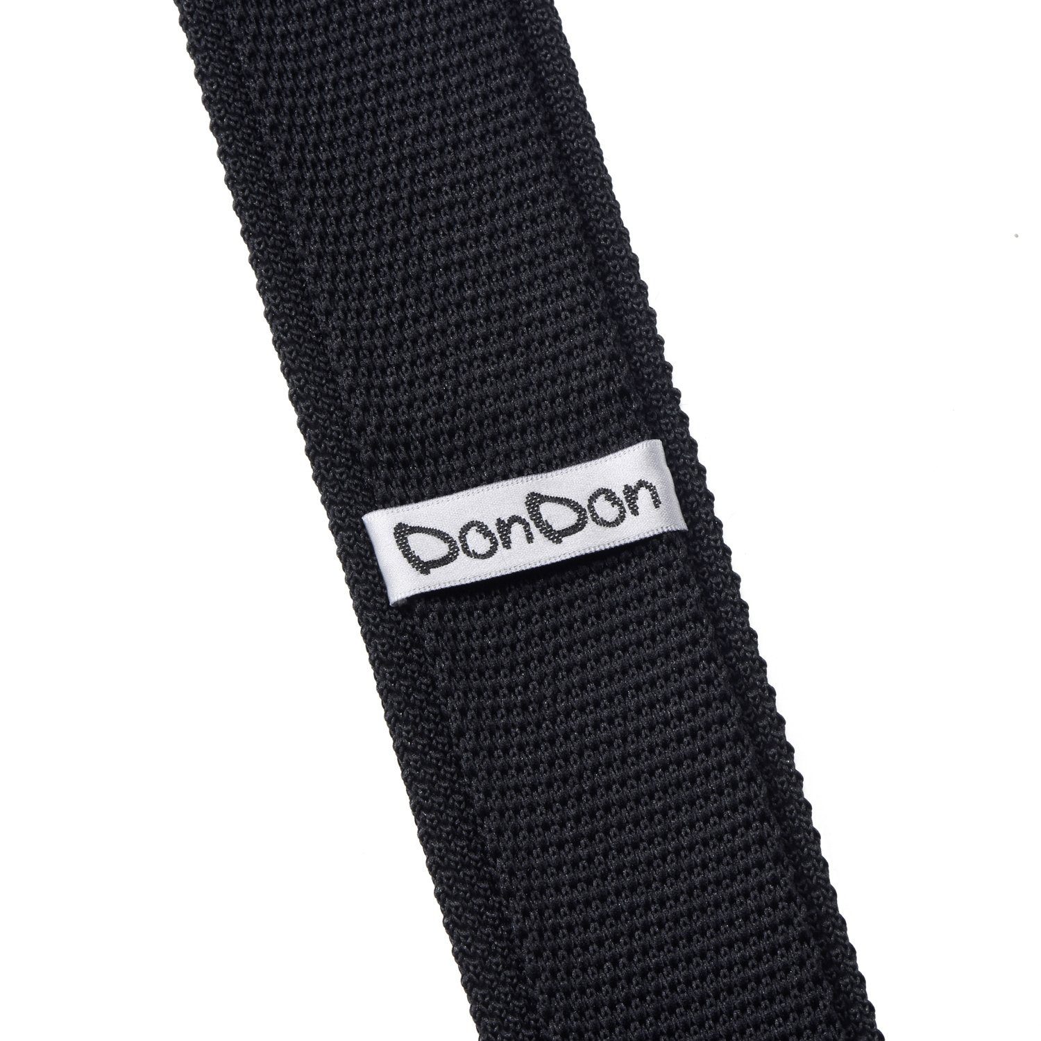 DonDon Krawatte schmale Krawatte Veranstaltungen (Packung, Wollkrawatte Retro-Look, cm oder Büro 5 für Strickkrawatte, festliche 1-St) schwarz