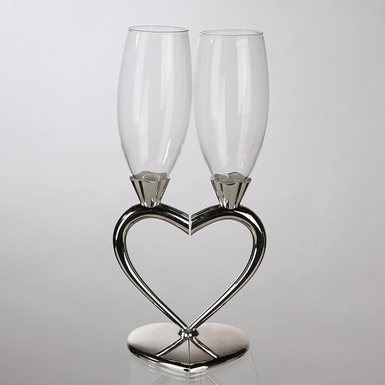 GILDE B. H. Champagnerglas Glas 26cm 5cm Love klar-silber x - - GILDE