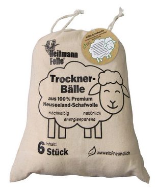 Heitmann Felle Trocknerball Lammfell Staubwedel weiß + 6 Sück Trocknerbälle aus Wolle