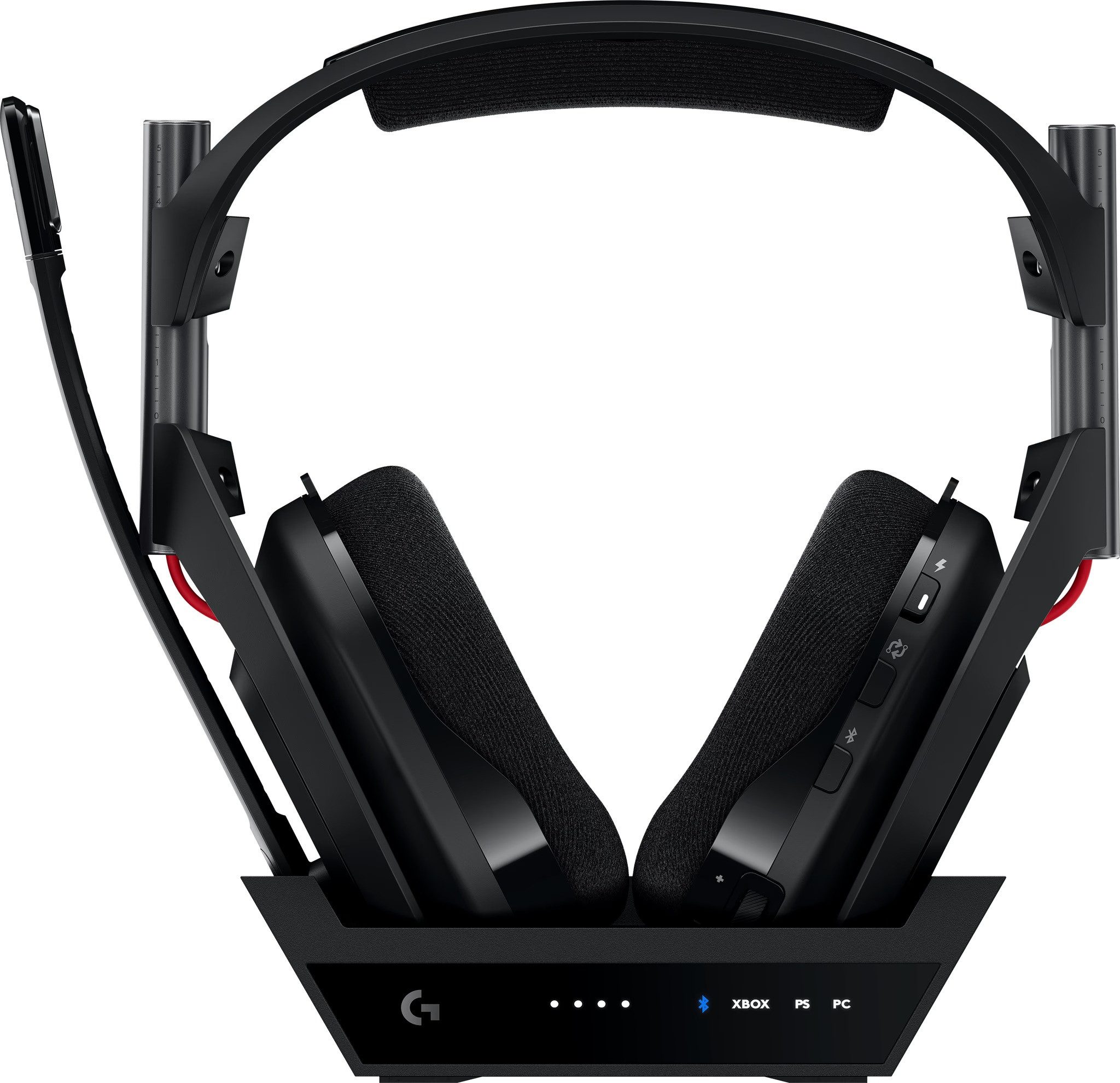 Logitech G Astro A50 LIGHTSPEED PS5 Xbox PC Kopfhörer Gaming-Headset (Bluetooth, Lautstärkeregelung, Stummschaltung, PLAYSYNC, Batteriestatusanzeige, Bluetooth, LIGHTSPEED Wireless, PLAYSYNC, Basis Station, Dolby Atmos)