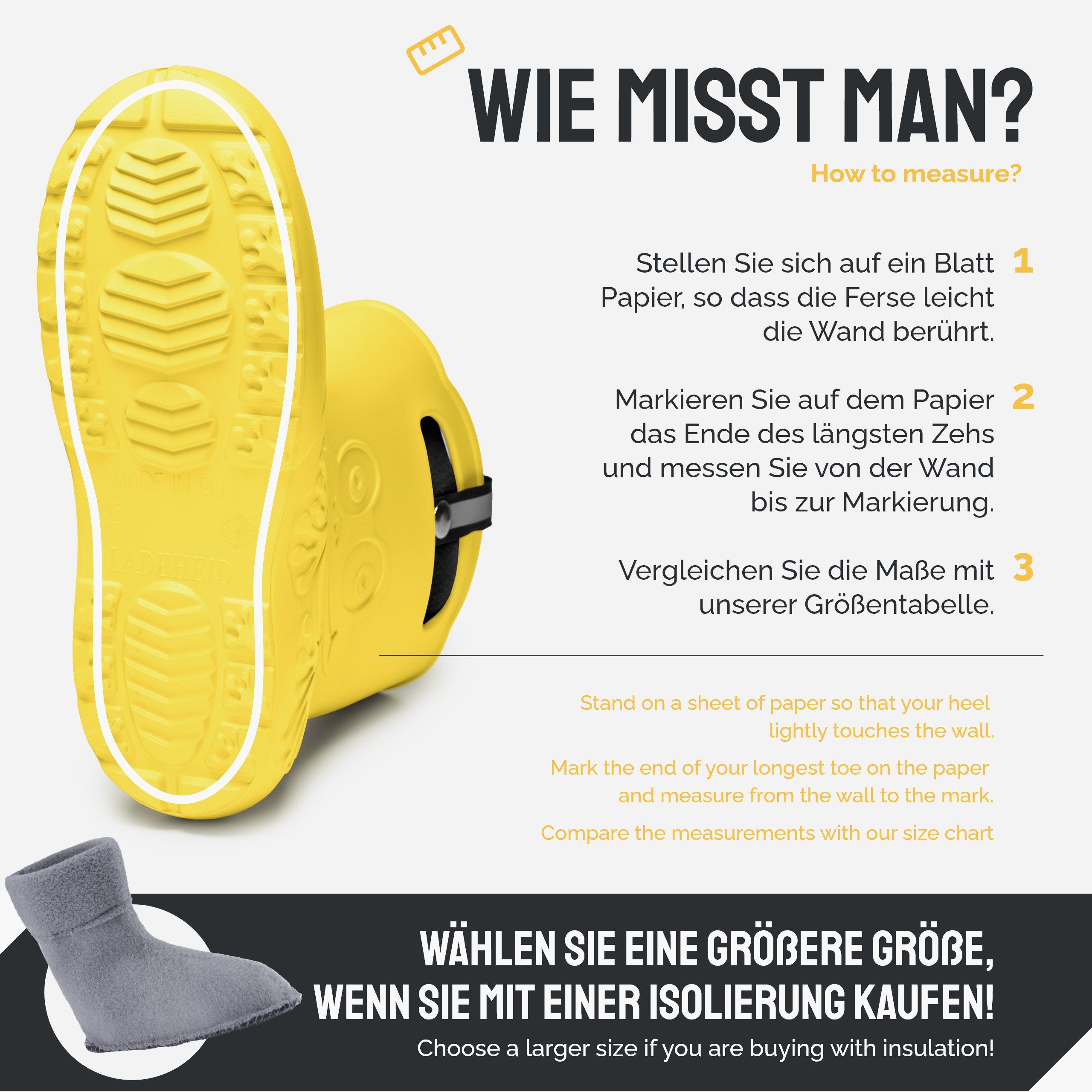 Ladeheid EVA Regenstiefel LA-CA-12 federleichte Regenschuhe Damen Gummistiefel mit herausnehmbares Innenfutter