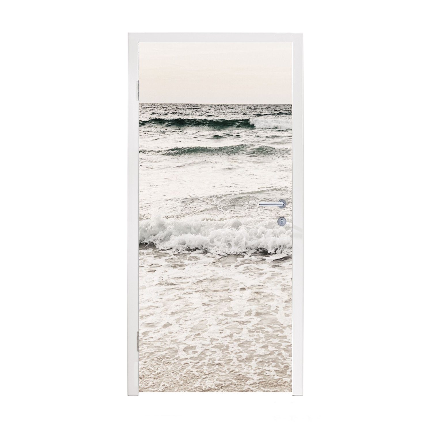 MuchoWow Türtapete Meer - Sommer - Wellen, Matt, bedruckt, (1 St), Fototapete für Tür, Türaufkleber, 75x205 cm