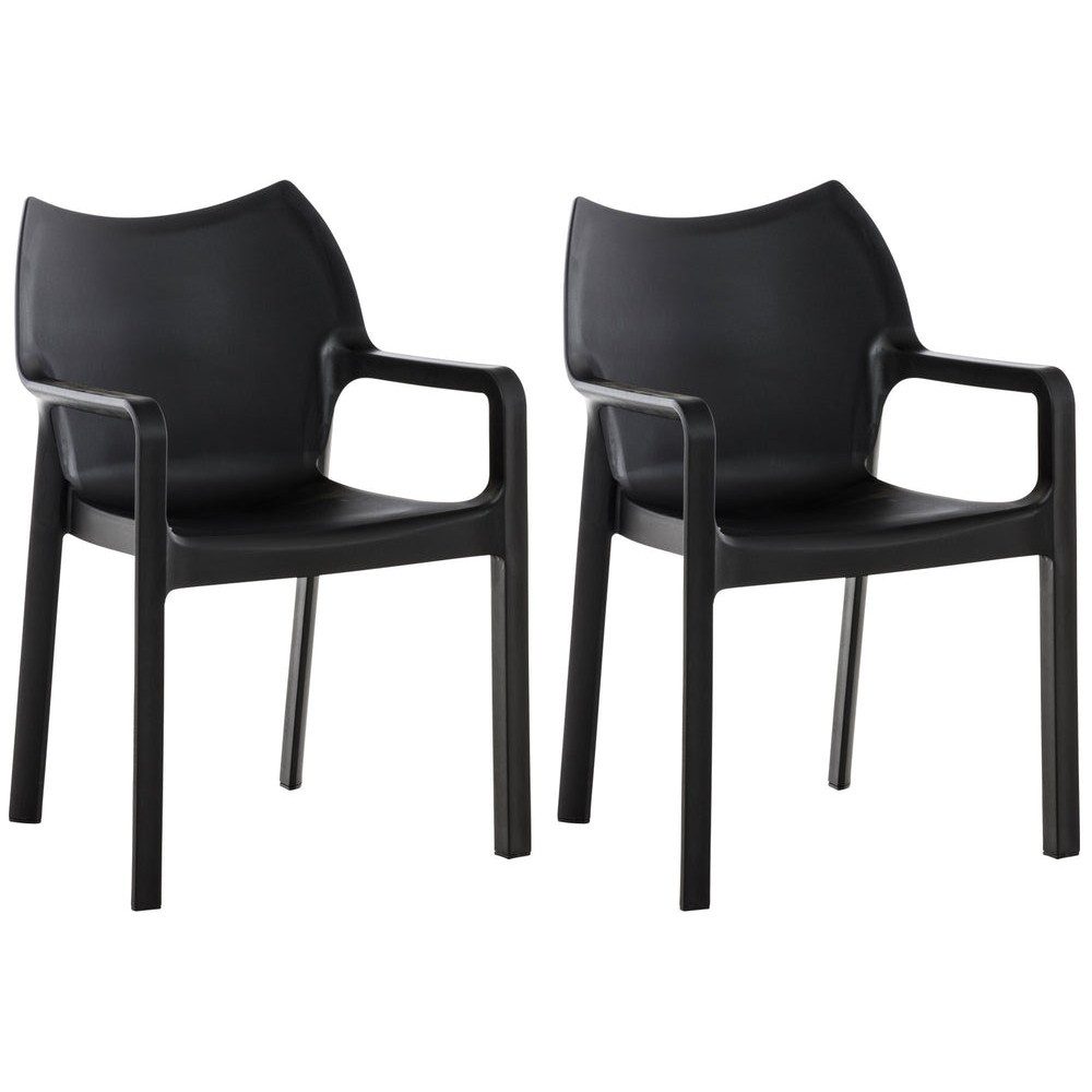 CLP Stapelstuhl Gartenstuhl Terrassenstuhl Balkonstuhl (Spar-Set, 2 St), UV-beständig, wasserabweisend, stapelbar, bis 160 kg