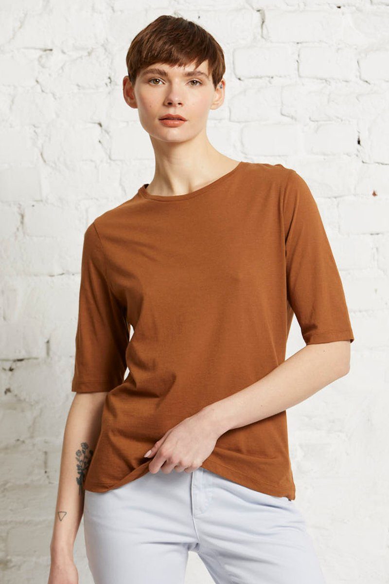 wunderwerk 3/4-Arm-Shirt Metro core crew tee 1/2 843 - burned almond