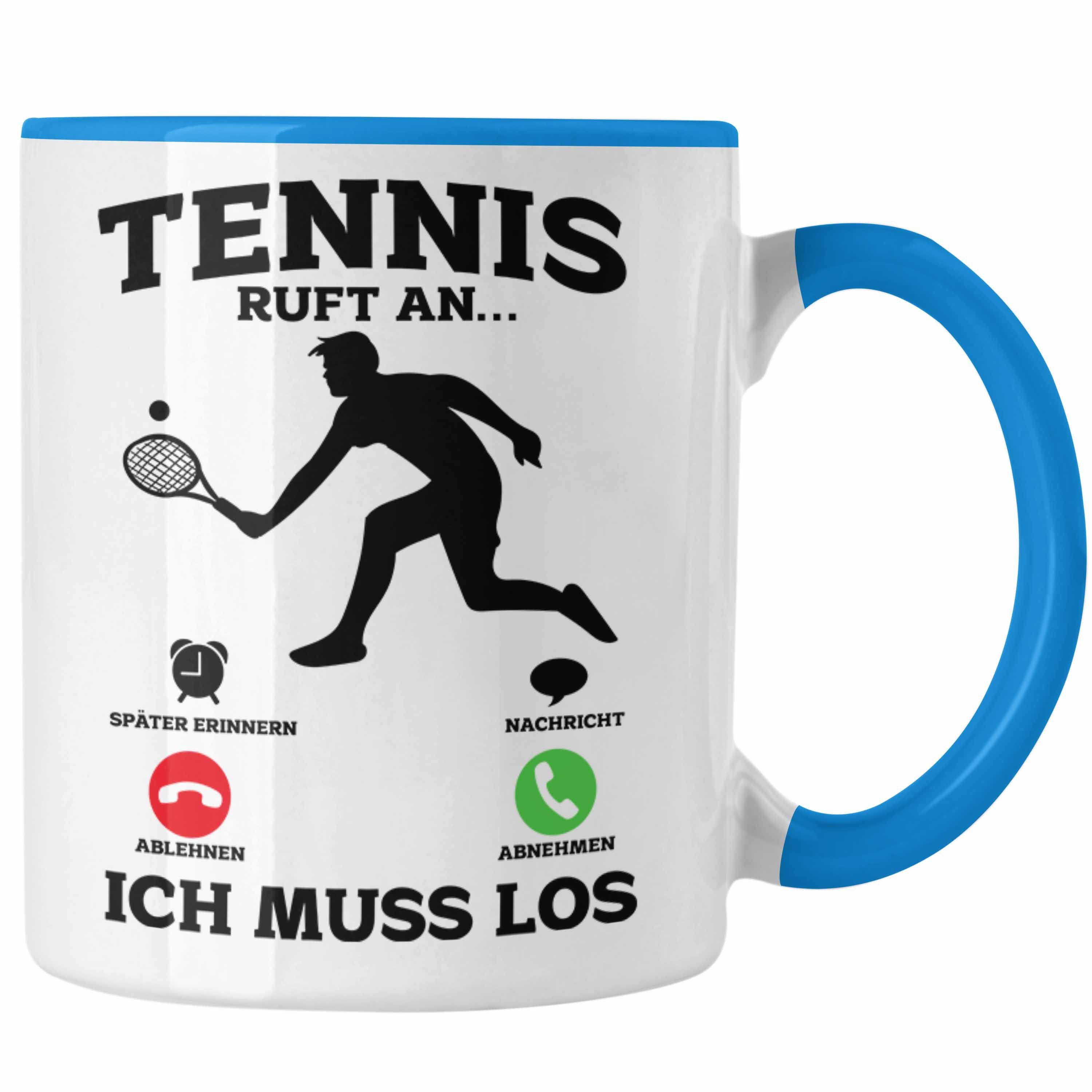 Trendation Tasse Tennis Tasse Geschenk Lustige Tasse Tennisfans - Geschenkidee Tennissp Blau