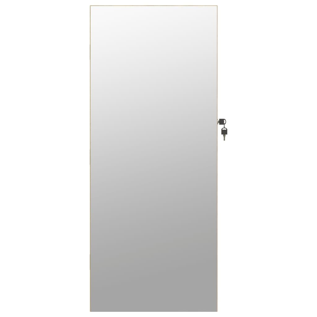 Spiegel | Wandmontage Spiegel-Schmuckschrank mit vidaXL Braun LED-Beleuchtung (1-St) Braun