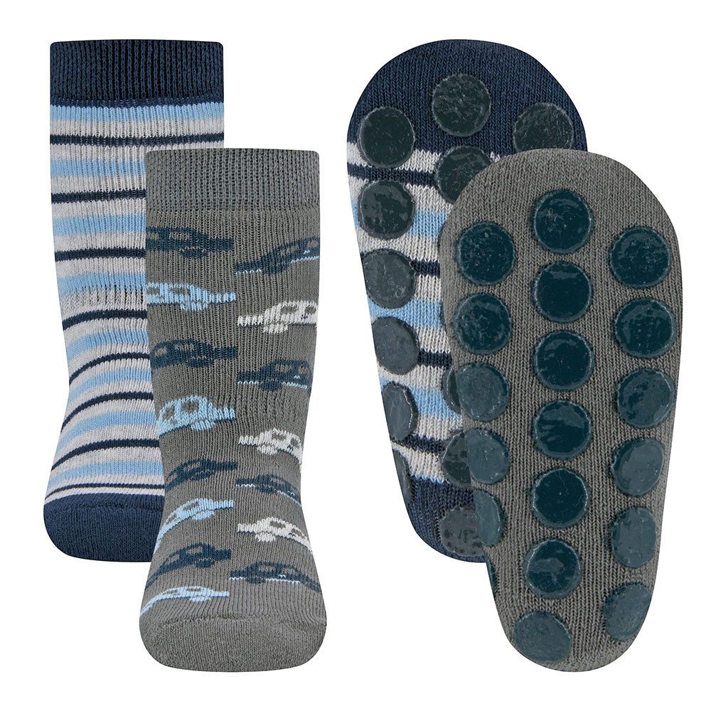 ABS-Socken Stoppersocken ABS 2er Pack Autos/Ringel