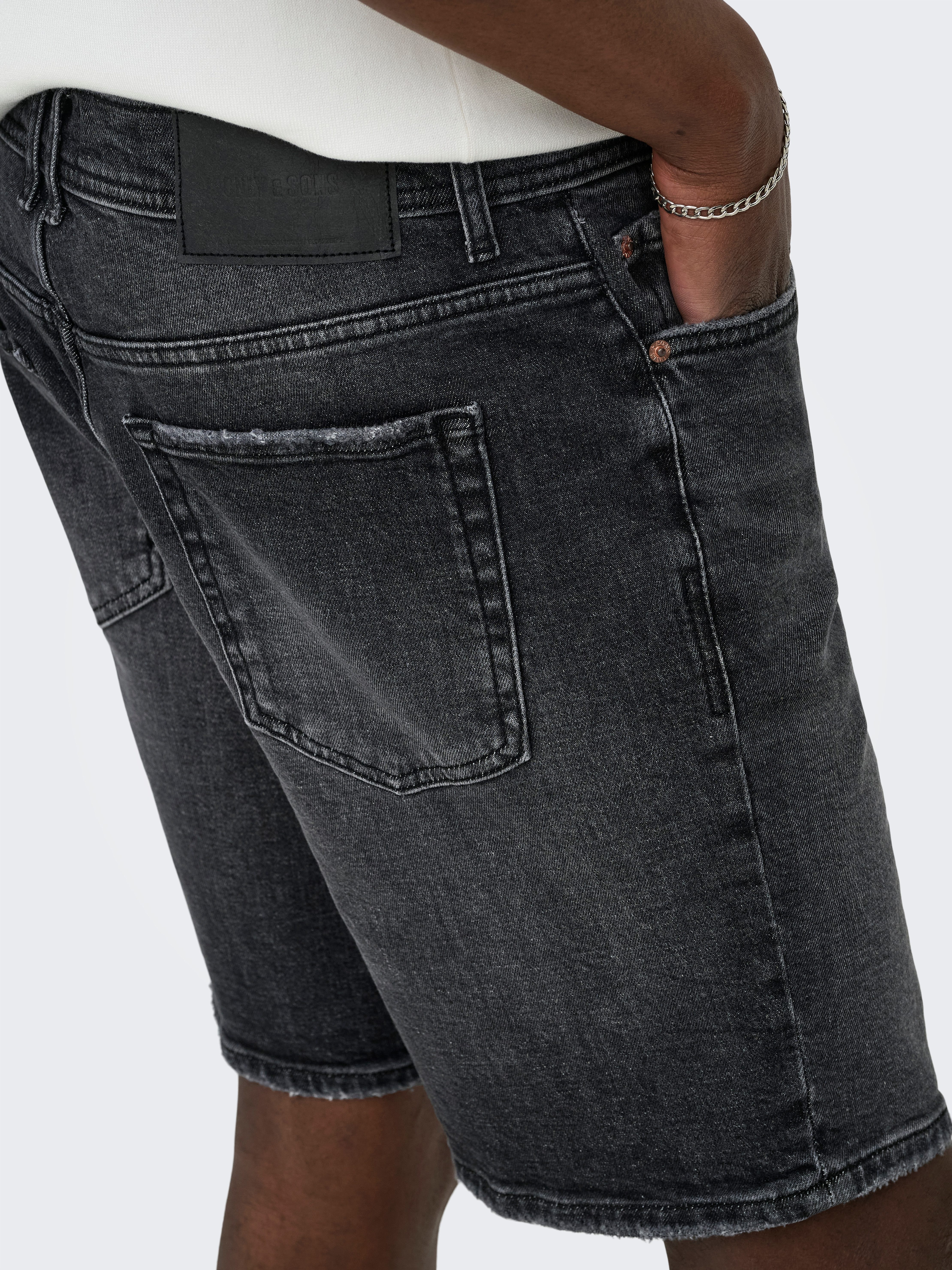 ONLY & SONS Jeansshorts ONSEDGE PERF WB 6968 DOT DNM SHORTS NOOS Baumwollmischung, straight fit