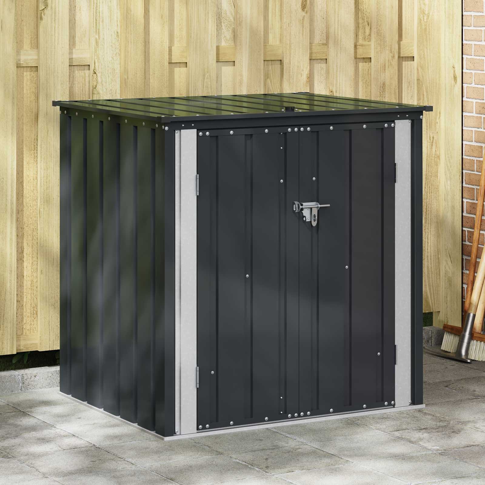 vidaXL Gartenhaus Gartenlagerbox Schwarz 101,5 x 82 x 100 cm Stahl