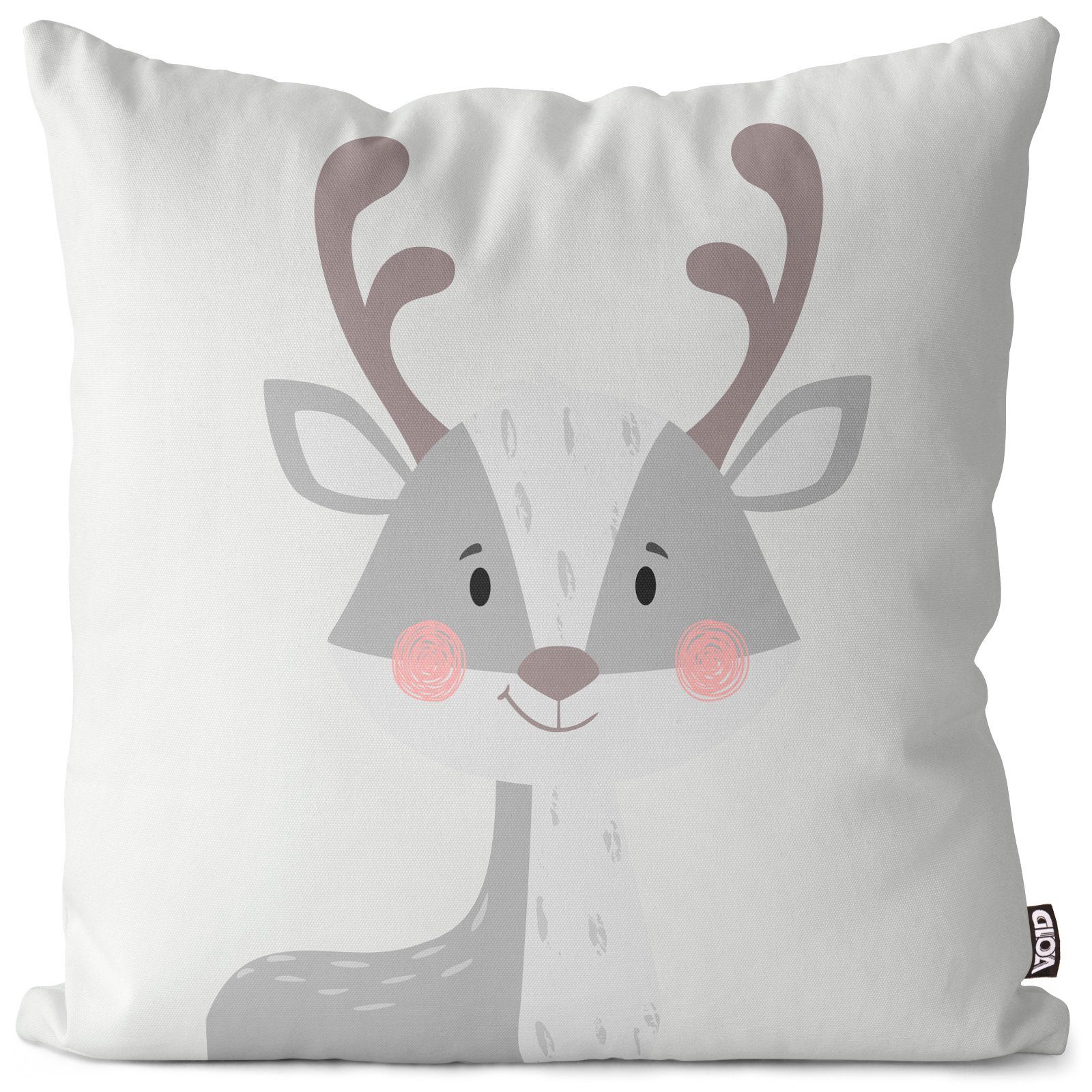 Weihnachten Sofa-Kissen Winter Natur Kinderzimmer Stück), (1 Hirsch mädchen Kinder Skandinavisch junge Kissenbezug, Hase Tiere VOID Fuchs Wald Waschbär