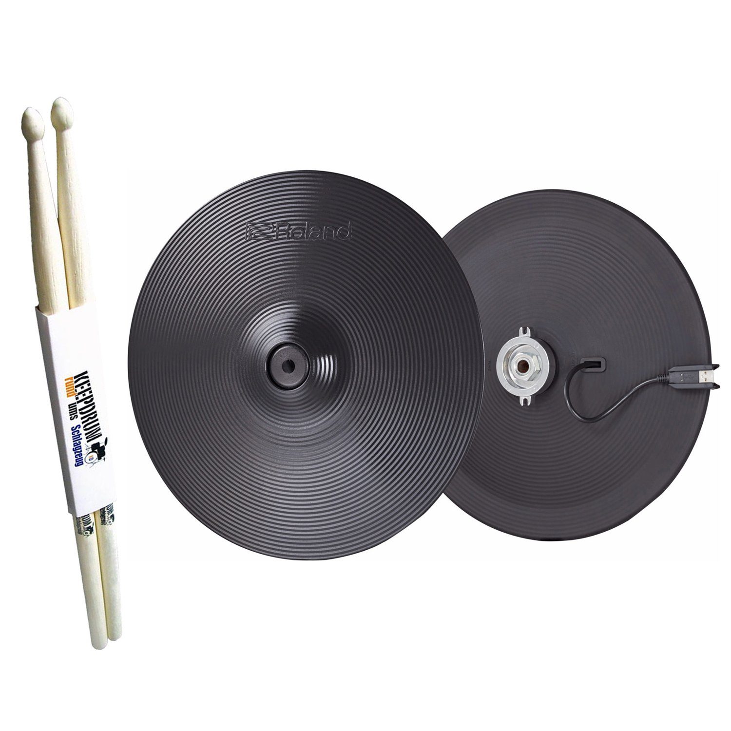 E-Drum Pads Roland VH-14D HiHat Pad für E-Drum 14 Zoll mit Sticks