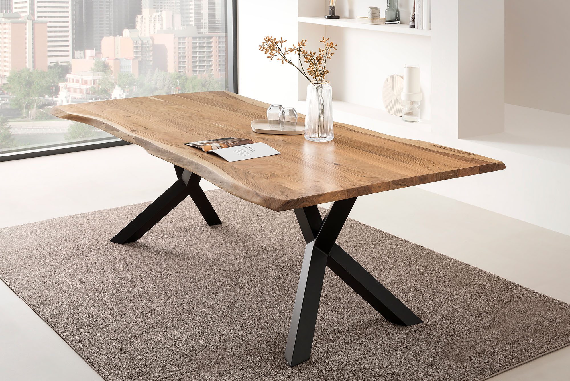 SalesFever Esstisch Designertisch für Mahlzeiten, Massivholz geölt und zweifach gewachst