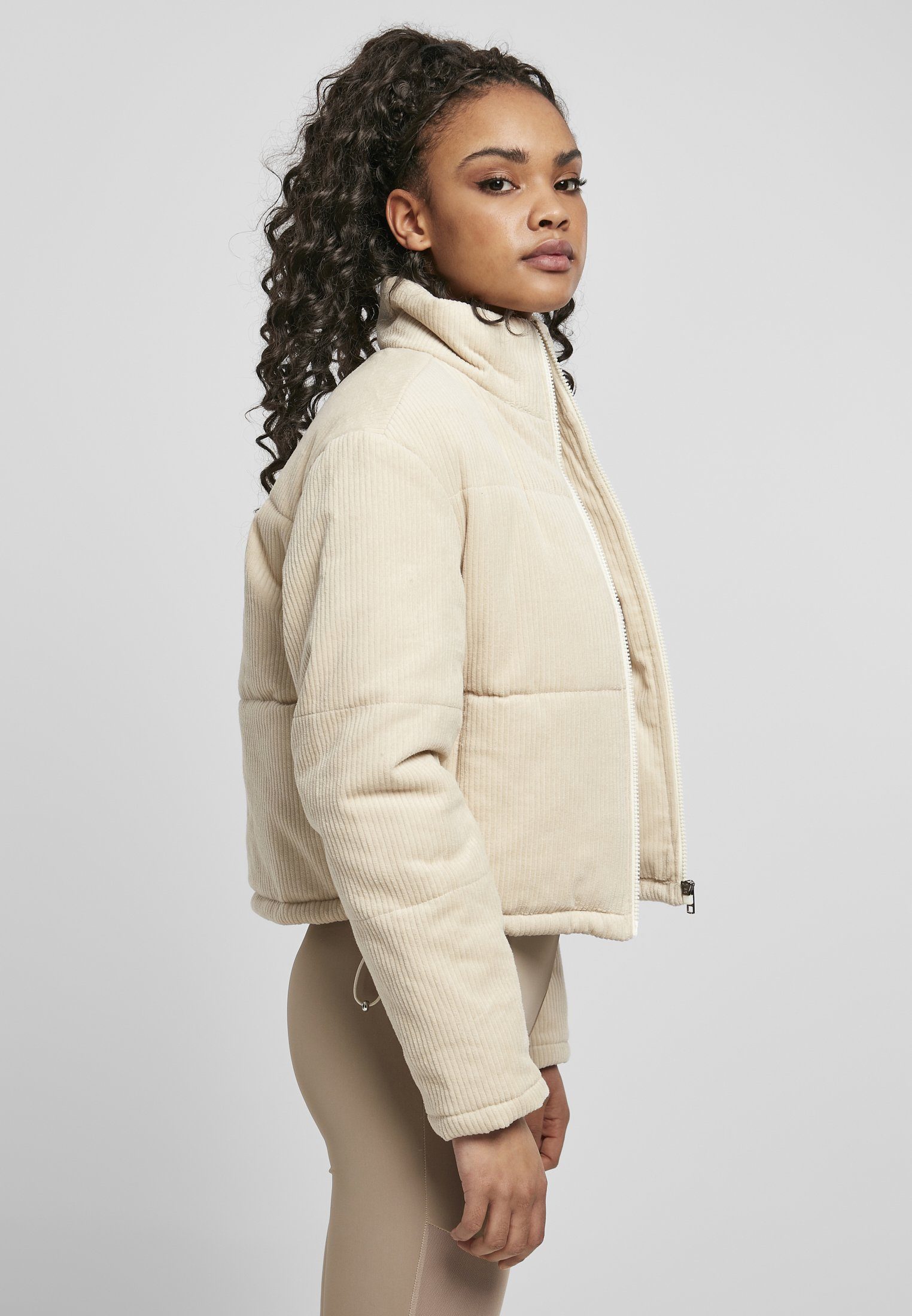 Puffer Corduroy Jacket URBAN Damen (1-St) whitesand Ladies Winterjacke CLASSICS