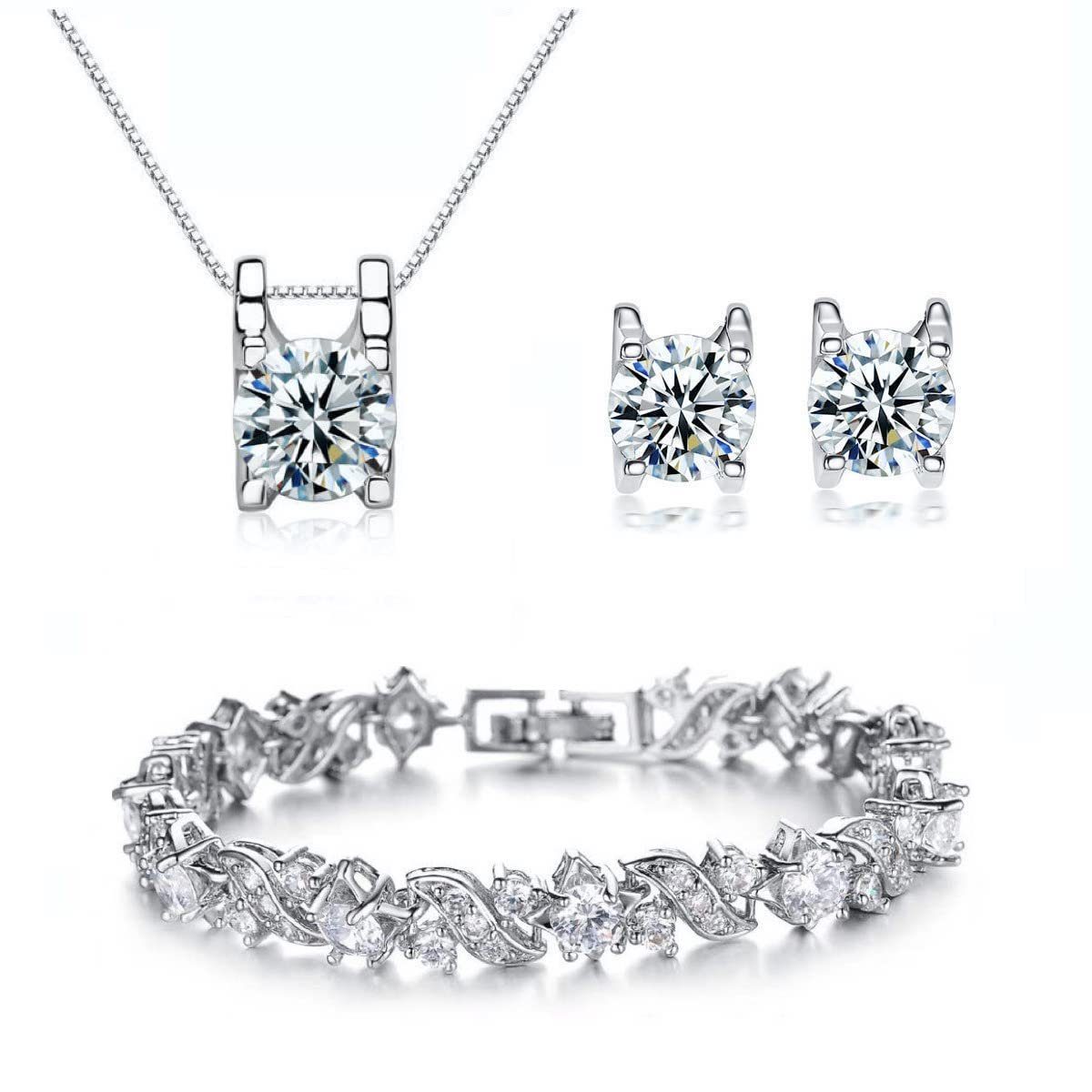 Kim Johanson Schmuckset White Love (Set, 4-tlg), mit Zirkonia, aus 925 Silber und Metall